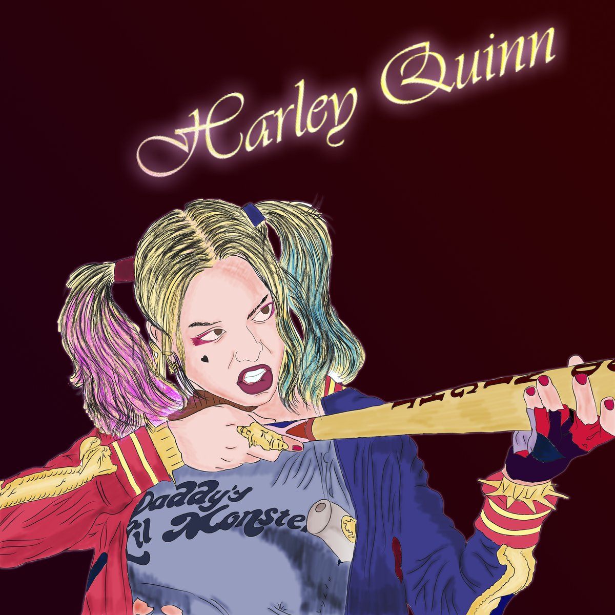 #INJ2mobile #INJ2FanArt  This is my newest digital illustration of Harley Quinn on my new rig.