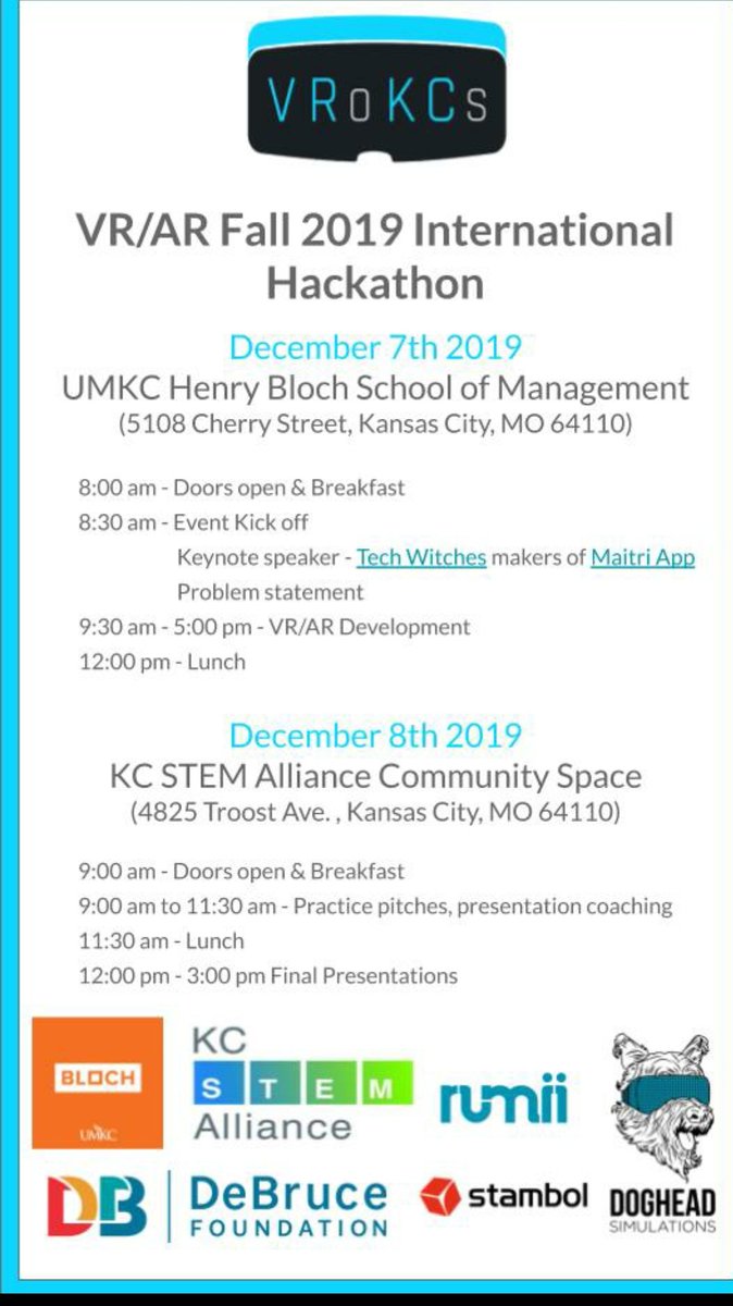 rohitchaube's tweet photo. Getting ready for the presentation day @VRoKCs hackathon - if you are in Kansas City join us at @STEMKC at noon, for everyone else look out for streaming links #arvrinedu #vrrocks https://t.co/gjiHn7btcU