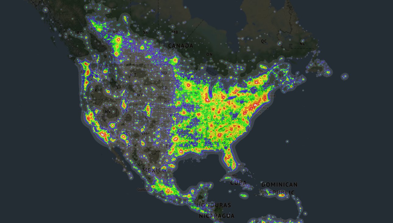North America Light Pollution Map Onlmaps On Twitter: "Light Pollution Map Https://T.co/Yo8Rlrtl1M  Https://T.co/Fehbzpfoes" / Twitter