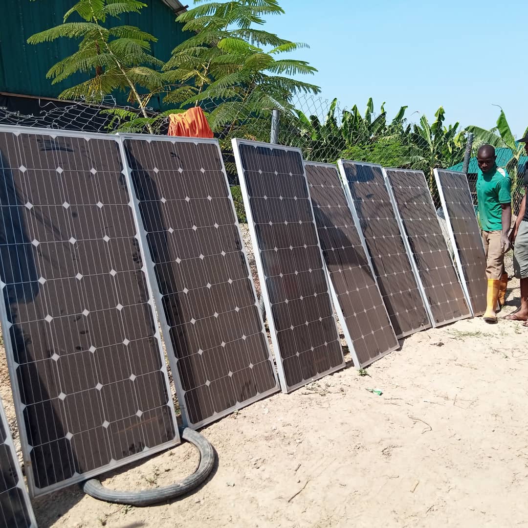 Solar panels to the rescue at the farm...#fishfarming #investinfarming #freshdewsfarms