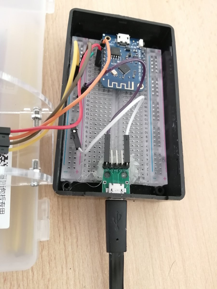 JohnPAtkinson's tweet image. Figuring out the wiring for placing the wires and sensors and the #arduino #D1Mini I know not to solder headers on the micro USB charge port next time 🤣