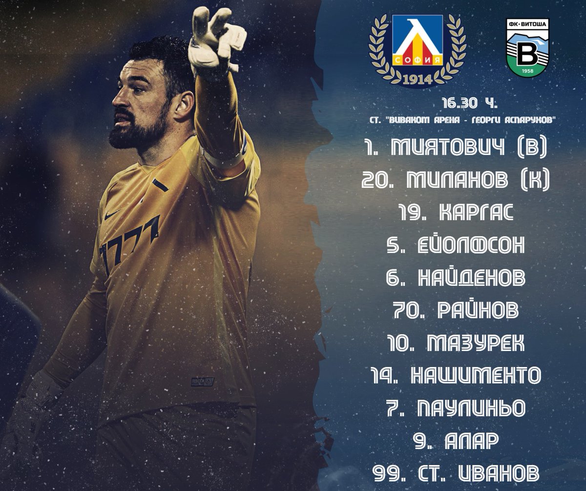 pfc_levski's tweet photo. Наставникът Петър Хубчев обяви своите стартови 11 за двубоя срещу "Витоша"! #ЛевскиВитоша #ВсичкиЗаЛевски https://t.co/XCwtPAZLCR