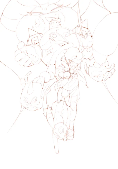 私のランク戦ダブルバトル用チームを描きました!ouo 