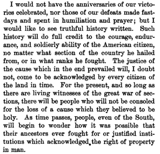 Grant thought eventually Southerners will question how their ancestors could do what they did.3/?