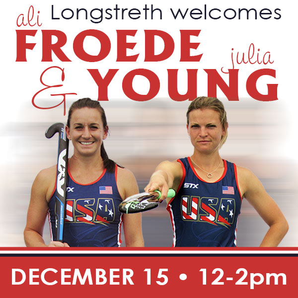 LongstrethUSA's tweet photo. #savethedate next Sunday @USAFieldHockey players @Froedaliciouss and @jewlayoung will be at the store for a meet &amp; greet! 🇺🇸 https://t.co/Z926y1ev2W
