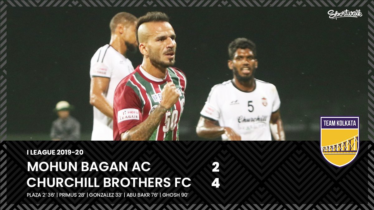 teamkolkataIN's tweet photo. 🙃 SHOCKING! @Mohun_Bagan go down 2-4 to @Churchill_Goa in the @ILeagueOfficial today at home.
📸ILeague | #MBCB #Mohunbagan #MB #HeroILeague #LeagueForAll #IndianFootball #Kolkata #Kalyani #Maidan #TeamKolkata #Sportwalk https://t.co/6XkD5KehRL