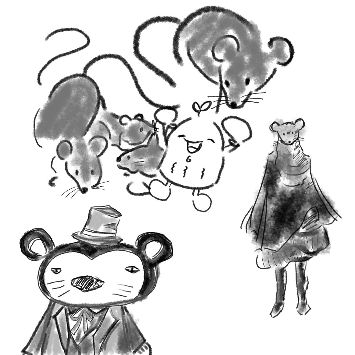 goyasensei's tweet photo. ネズミを描くって簡単そうでむずかしいので色々練習。年賀状までに間に合うかな。
#round33 https://t.co/mLuRsWqDAP