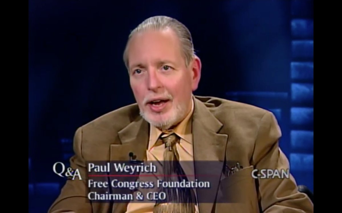 13/ Paul Weyrich was a co-founder of the Heritage Foundation and the CNP. He was closely related to Dominionism and the beliefs of Southern Baptist Pastor Jerry Falwell.