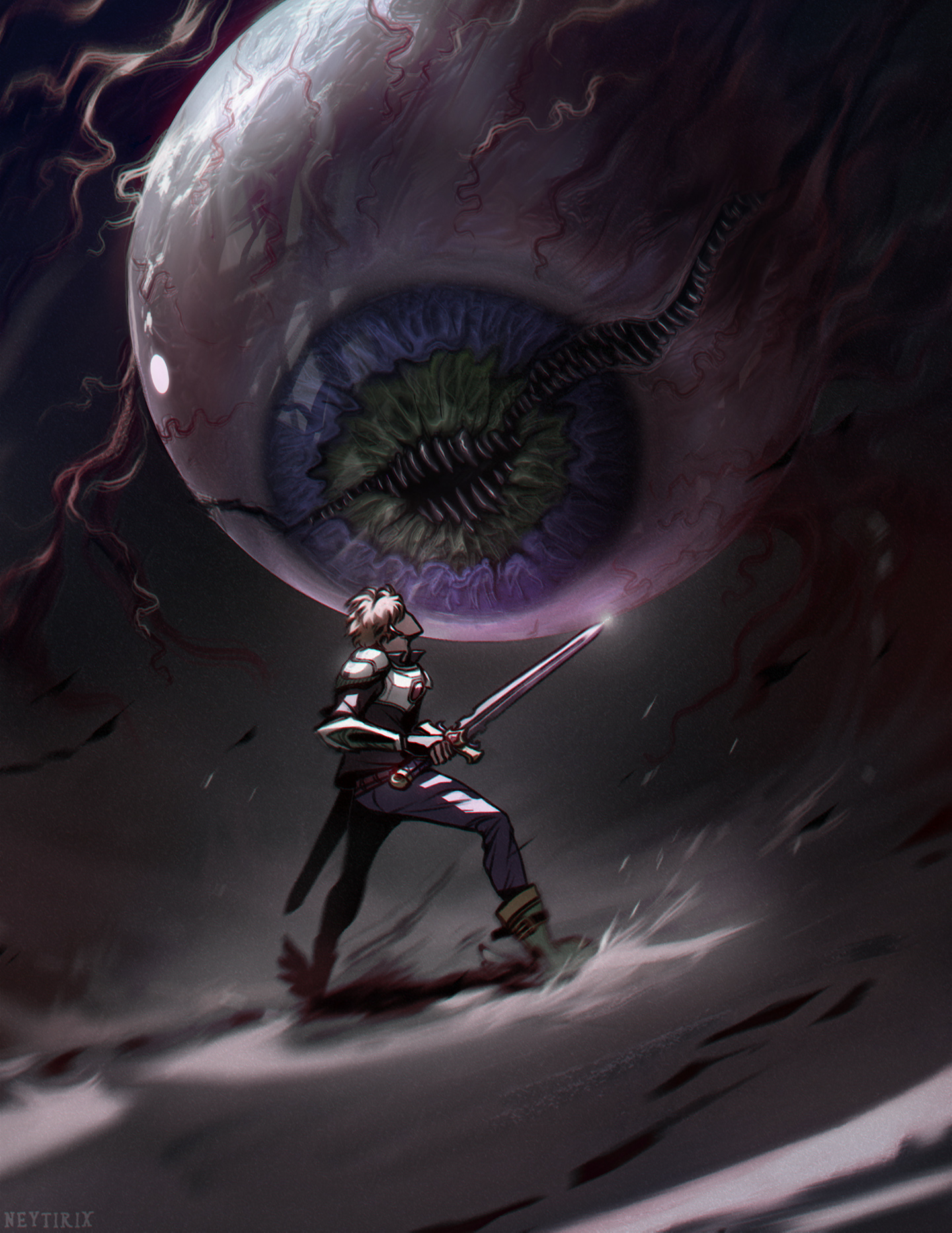 I See you Fanart of Pewdiepie battling The Eye of Cthulhu in his Terraria s...