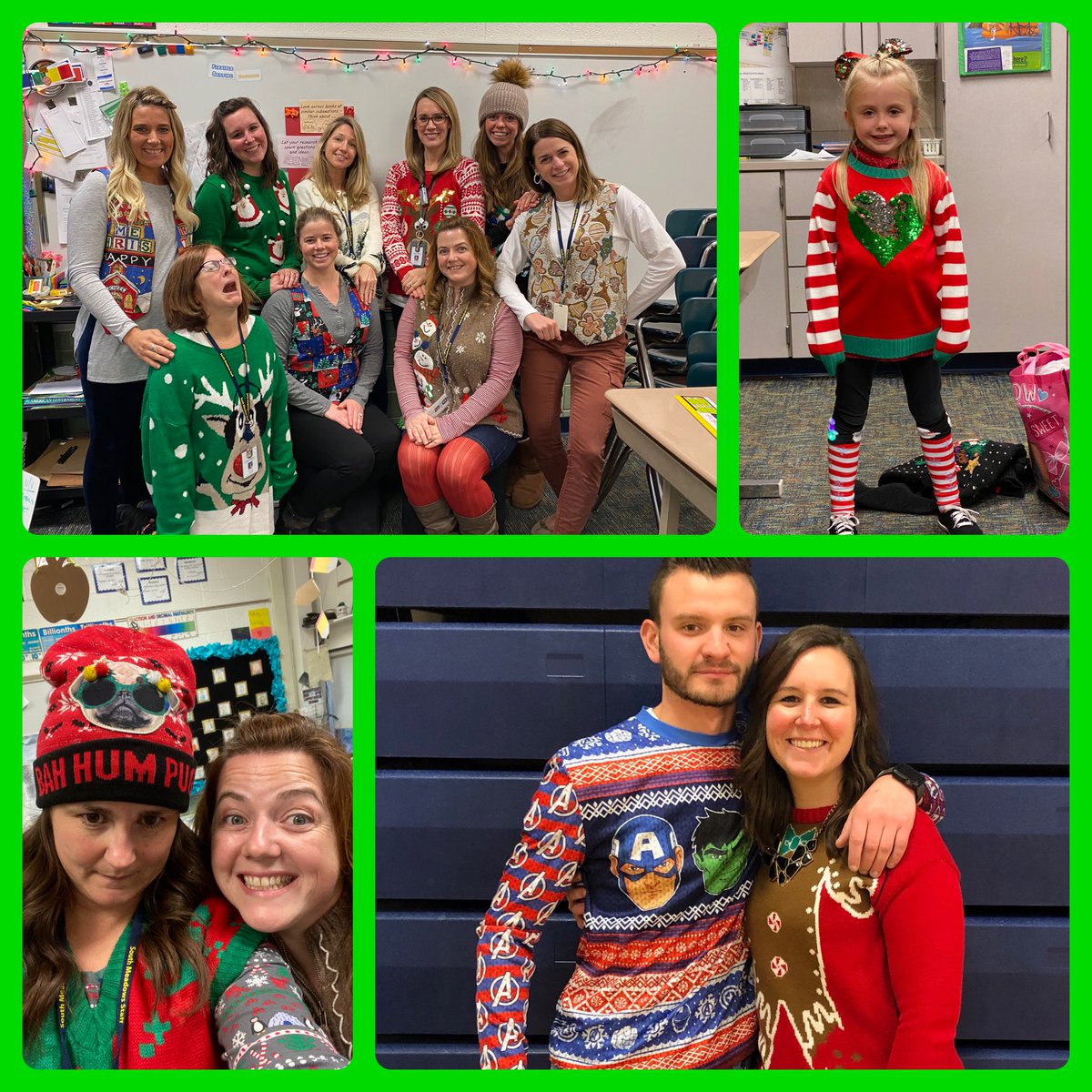 LindeJenni's tweet photo. Last week was AMAZING! Student bday w/ cheesecake, kicked off our class Light Up the Room w/ Kindness, &amp; our annual wearing Holiday Gear to Spread Holiday Cheer started! Ended the week w/ DIY sweater making party! I can’t wait for this week! #ILoveDecember #LifeIsGood https://t.co/KKcvJ4t9iP