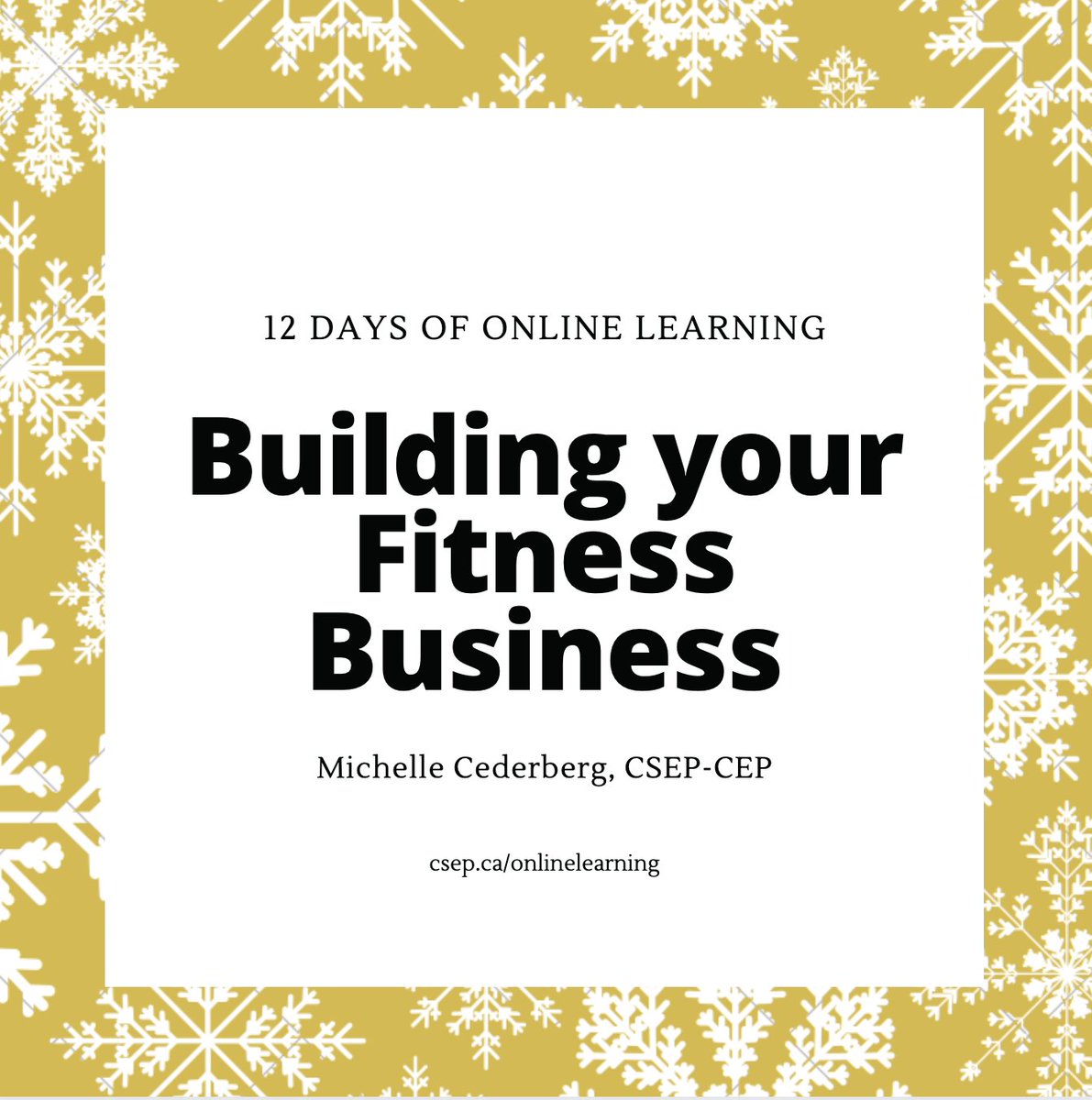 csep_scpe's tweet photo. Introducing the 12 Days of Online Learning! Day 1️⃣: Learn tips from @Cederbergspeaks in our latest online learning module on developing and sustaining a fitness business. Available now: https://t.co/vEHWJ7s3mM
#12DaysOfOnlineLearning #CSEPOnlineLearning https://t.co/EpoDbog4s9