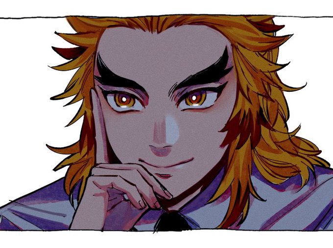 UoFoさんがTwitterに投稿した煉獄杏寿郎(鬼滅の刃)のイラスト。