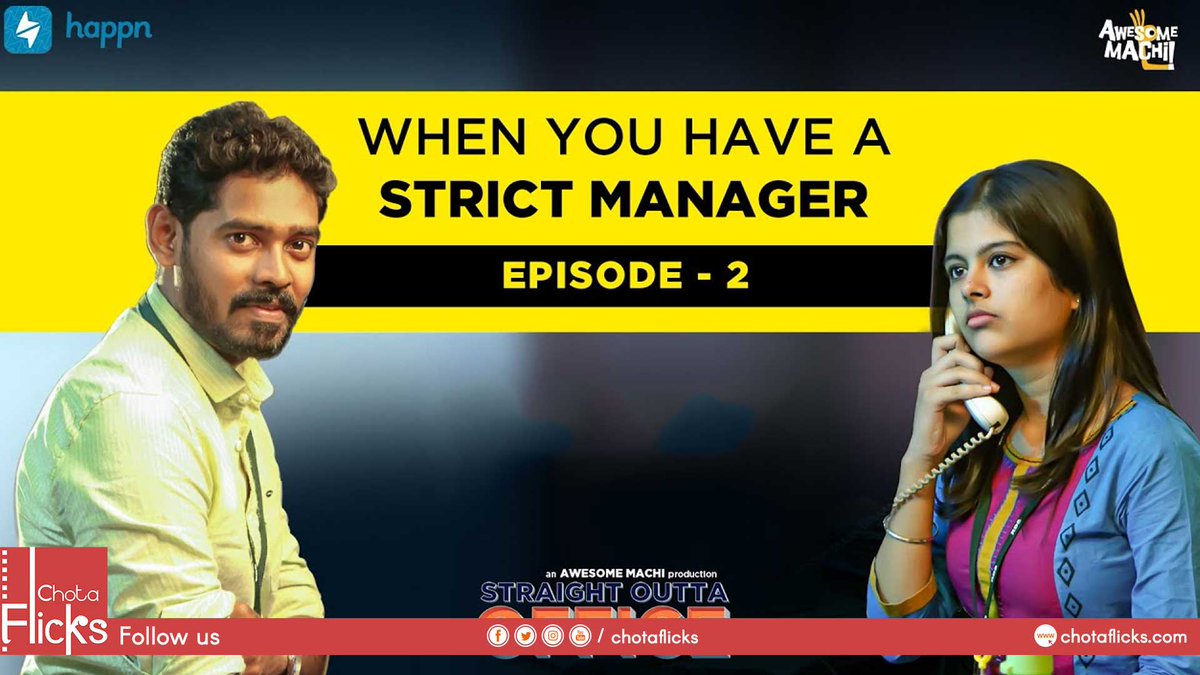 ChotaFlicks's tweet photo. When you have a Strict Manager – Episode 02 – Straight Outta Office #ChotaFlicks

https://t.co/ORPpztyiYS https://t.co/fucrEDxMFP