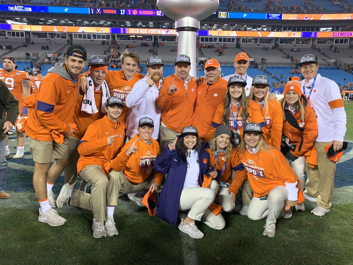 Congrats to our amazing Football Sports Medicine team on another ACC Championship!! #ALLIN #GoTigers #ACCChamps #PlayoffBound 🐅🏆
