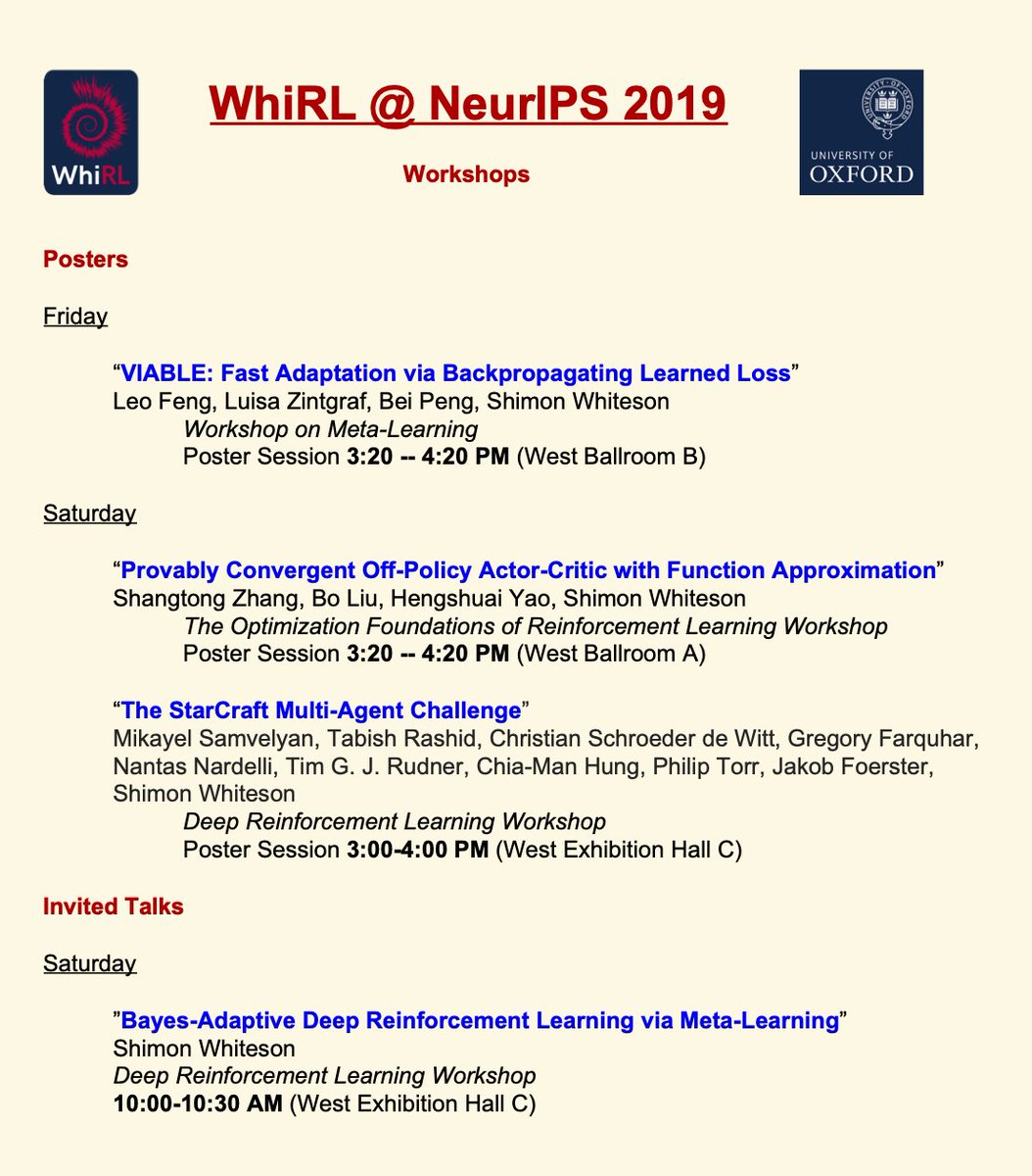 We're at #NeurIPS2019 🤓🇨🇦 Looking forward to an exciting week! Here's an overview of what we are up to (details in the thread) 👇