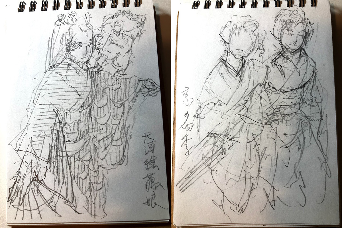 ぐっすりとお休みあそばされていたお絵かき脳細胞を叩き起こすために、若柳流の日舞を見に行った。 