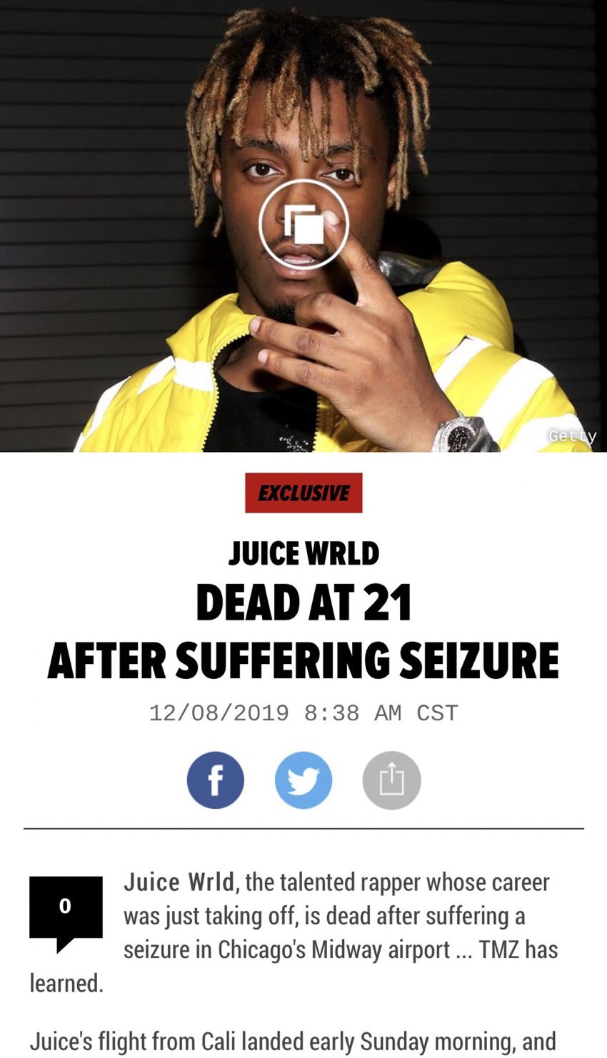 Rapper Juice WRLD dead at 21