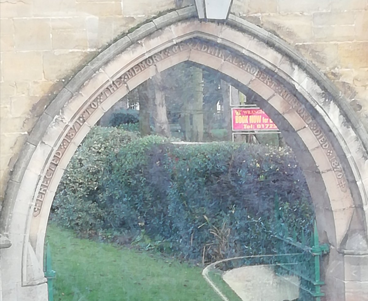GouldthorpeAlan's tweet photo. The things you get to see watching the world go by travelling on the @EYBuses #Coaster12service The entrance to #Hunmanby #AllSaintsChurch The wording around the arch.
#viewfromthebuswindow https://t.co/KcOdZ8WhOY