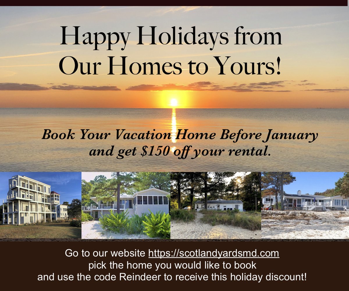 TravelSMC's tweet photo. Make sure to check out this great deal before the end of the month! Never too early to book somewhere to stay this summer!
https://t.co/vCwtxqARtt
#ScotlandYards #BeachRentals #VacationRentals #Summertime #Vacation #Loging #VisitStMarysMD #VisitMaryland #SMC https://t.co/xVkU7F1WMh