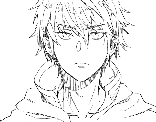 男とばかり支援を組まされて虚無顔になってしまったギム男さん(描き途中の原稿から) 