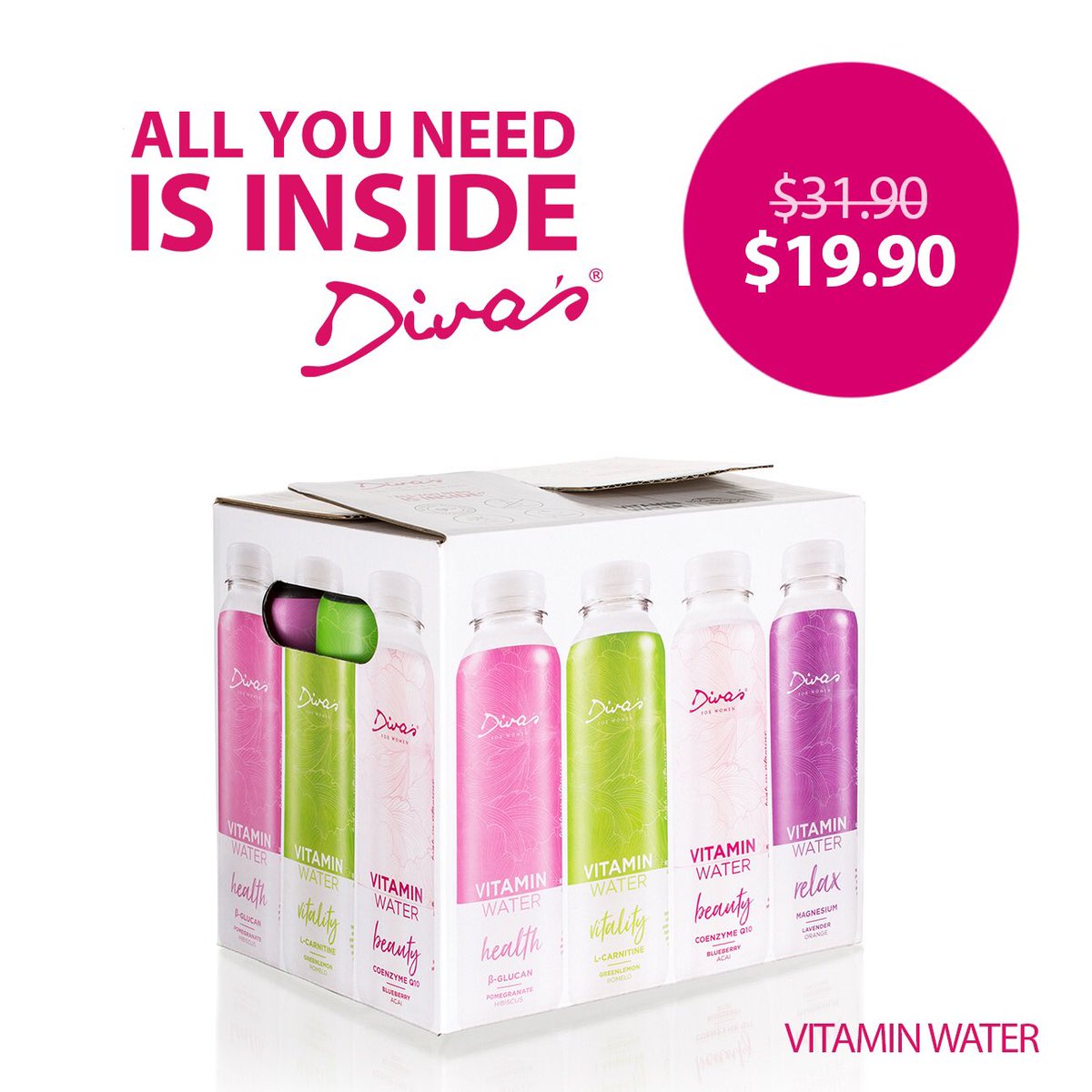divasforwomen's tweet image. Diva’s Vitamin Water is now being offered at a special #holiday price on @amazon 

Head over to Amazon and order your favorite functional beverages before the promo ends!

#DivasDrink #AllYouNeedIsInside #Christmas #Holidays #Sale #Ad #Promo #Amazon #WomensHealth #Vitamin #Water