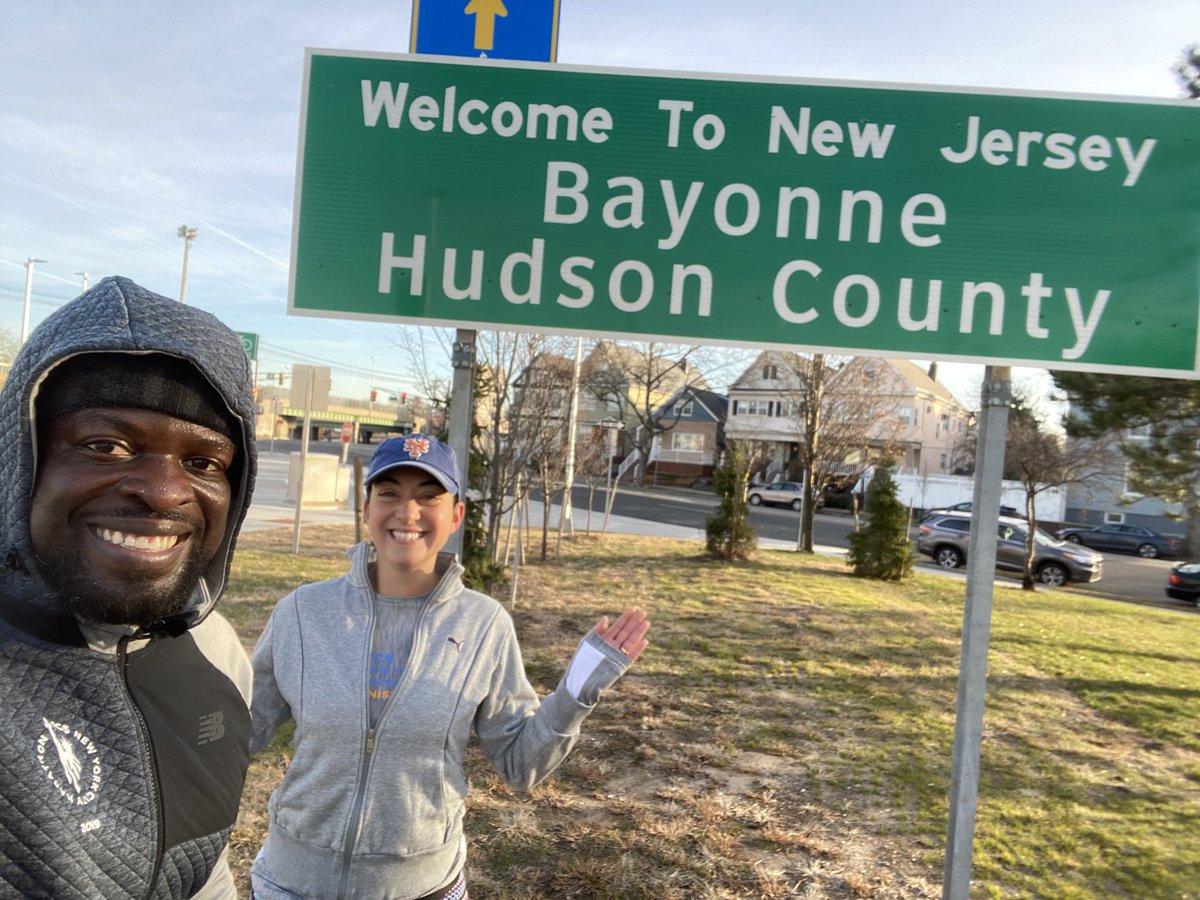 kolayokunjr's tweet photo. We conquered the #BayonneBridge , ran through the town of Bayonne (got lost lol) but made it back to #StatenIsland. Another successful run with my 🏃🏻♀️🏃🏾♂️mate @Franciii500 #SILP #CSARunsAs1 #APrunners. How’s our hats @stevecucchiaNY https://t.co/LGMFIGJZ5U
