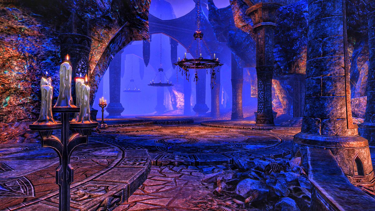 ArtsyTraveller's tweet photo. Solo’d Crypt of Hearts for the first time last night, allowed me to finally snag some decent screenies of one of my favorite dungeons 🖤💀🖤
#ElderScrollsOnline ⚔️
@TESOnline @ZeniMax_Online @SlashLurk @LoreseekersCast @JibbsIRL @LoreseekerKash #LoreseekersGuild #ESOfam https://t.co/v4ezuwfgtc