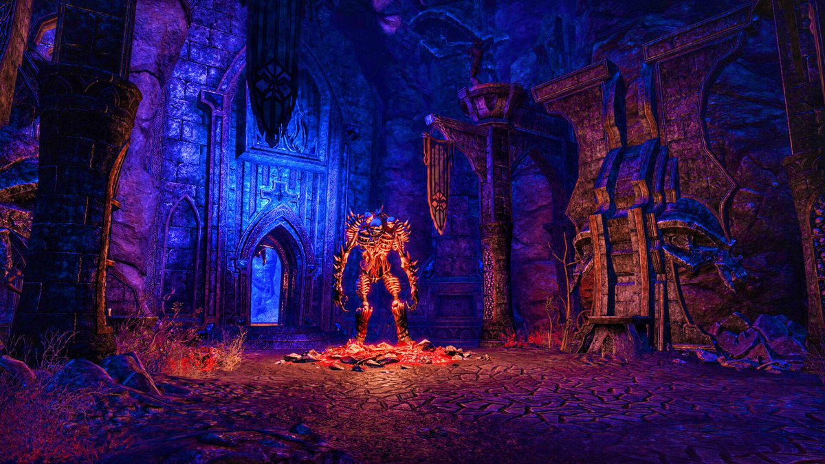 ArtsyTraveller's tweet photo. Solo’d Crypt of Hearts for the first time last night, allowed me to finally snag some decent screenies of one of my favorite dungeons 🖤💀🖤
#ElderScrollsOnline ⚔️
@TESOnline @ZeniMax_Online @SlashLurk @LoreseekersCast @JibbsIRL @LoreseekerKash #LoreseekersGuild #ESOfam https://t.co/v4ezuwfgtc