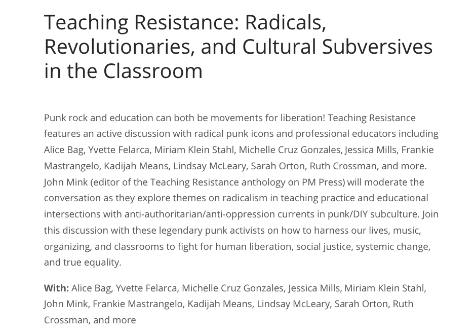 PMPressOrg's tweet image. Get down to the Howard Zinn Book Fair today in San Francisco! It opens at 10am &amp;amp; panels kick off at 10:30am w/ Teaching Resistance: Radicals, Revolutionaries, and Cultural Subversives in the Classroom! Info on all panels with PM authors:   pmpress.org/blog/events/pm… / @HowardZinnSF