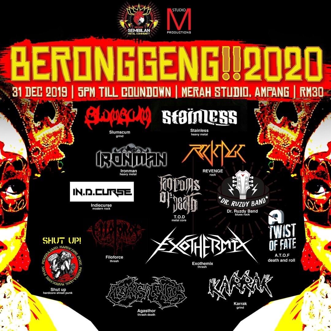 Jenn_Thompson's tweet photo. #SELANGOR TUESDAY December31, 2019 BERONGGENG!! 2020 5pm MerahStudio (15D, JalanMamanda7/1, WismaAmpangTriangle) #Ampang ft. #SlumScum #Stainless #Ironman #Revenge #Indiecurse @Tantrumsofdeath #DrRuzdyBand #Filoforce #Exothermix #TwistOfFate #ShutUp https://t.co/UYSfBF48Tl