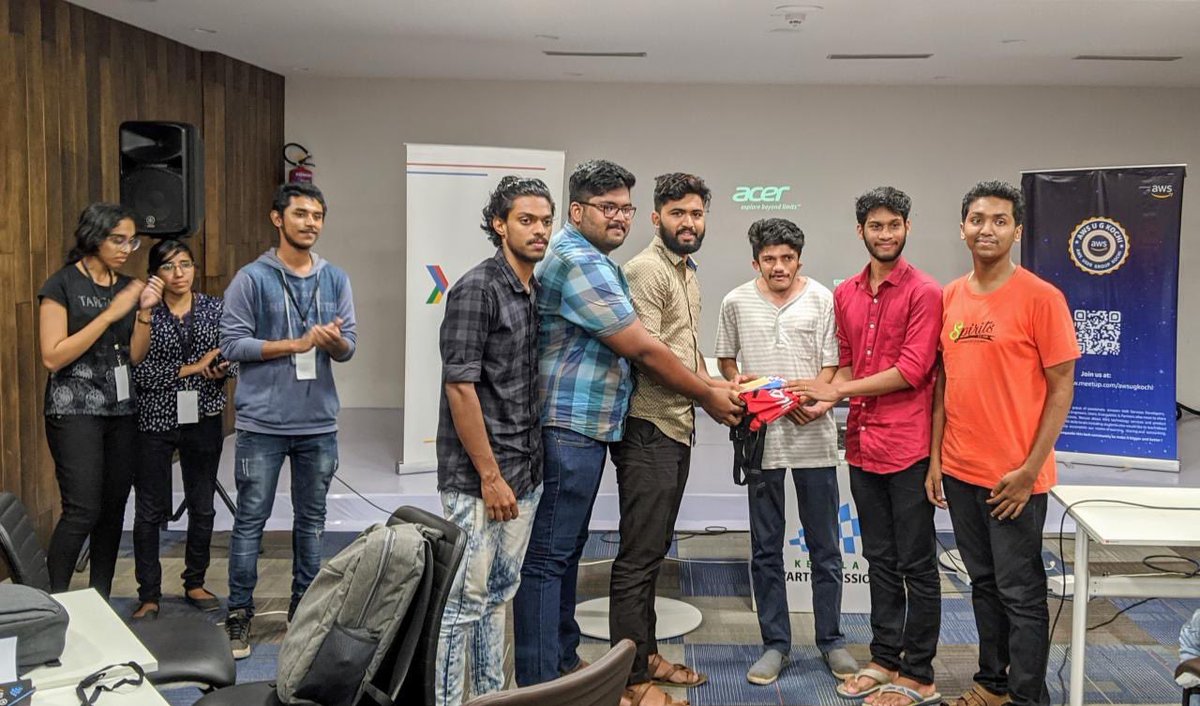 TechcrusLabs's tweet photo. First prize winners - Rs.3000 + Special swags from @MLHacks . 

Innovative attendance marker with Face recognition and AI. 

#TechcrusBuild
#LocalHackDay 
@awsugkochi 
@JoelThomson15 https://t.co/EhHc4eJdc6
