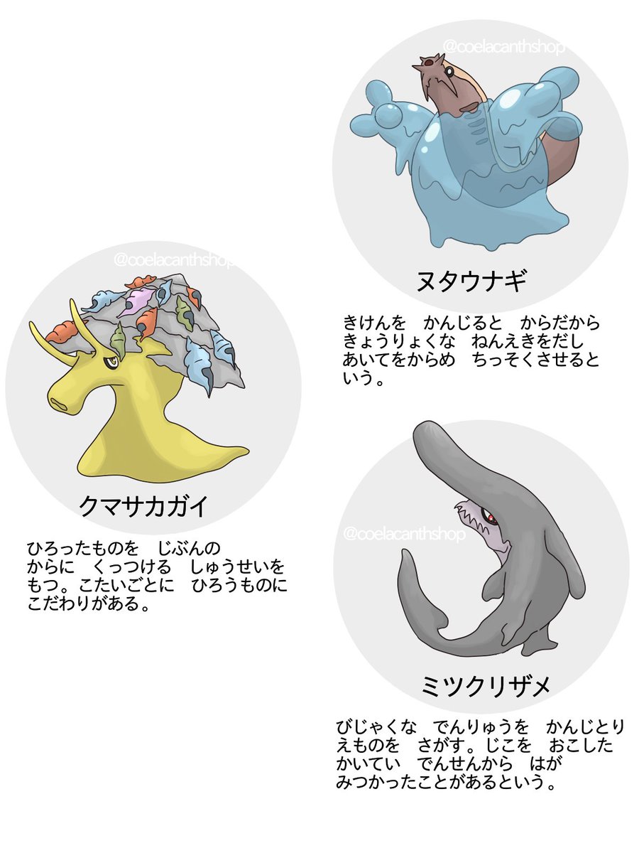 シーラカンス屋さん もしポケモンだったらあくやゴーストタイプが入っているかもしれない深海の方々 海の生きもの 深海