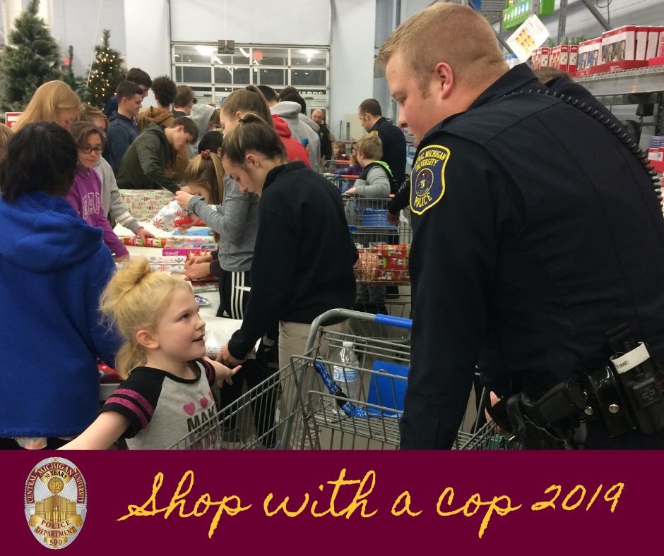 cmupd's tweet image. Chief Klaus, Sergeant Ferrier, Officer Martinez, and Officer Frisch all participated in &quot;Shop with a Cop&quot; with our local law enforcement partners at Walmart last week. The program is designed to offer a positive interaction between police and our communities youth.