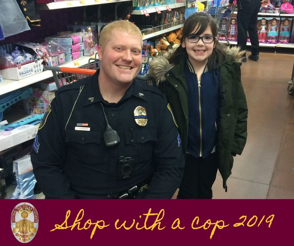 cmupd's tweet image. Chief Klaus, Sergeant Ferrier, Officer Martinez, and Officer Frisch all participated in &quot;Shop with a Cop&quot; with our local law enforcement partners at Walmart last week. The program is designed to offer a positive interaction between police and our communities youth.