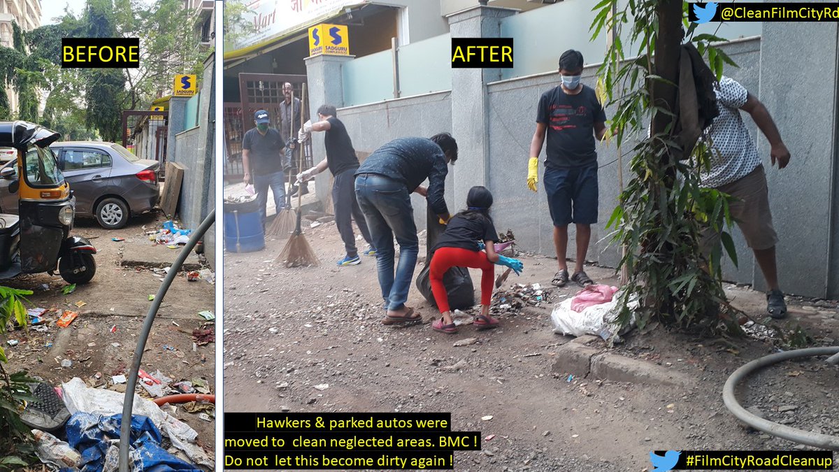 CleanFilmcityRd's tweet photo. Another #FlimcityRoadCleanup drive done by residents. @mybmcWardPS , nothing has changed - too much neglected garbage and stronger than before hawker stalls. 𝗗𝗶𝗱 𝘆𝗼𝘂 𝗿𝗲𝗮𝗹𝗹𝘆 𝘁𝗮𝗸𝗲 𝗮𝗰𝘁𝗶𝗼𝗻 ? #missingfootpath @OfficeofUT @RJKaran911 @swachhbharat https://t.co/LWGT2SmyLv