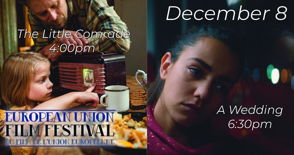 Canadian_Film's tweet photo. TODAY - #EUFF19 closes with a memoir adaptation from Estonia and an intense family drama from Belgium. Don't miss The Little Comrade and A Wedding as #EUFF19 wraps up, today in the @OttawaArtG!
Tickets and details: https://t.co/YOKu1v57m9 @EUinCanada #OttawaEvents #film #EUcinema https://t.co/hkDghOqE1b