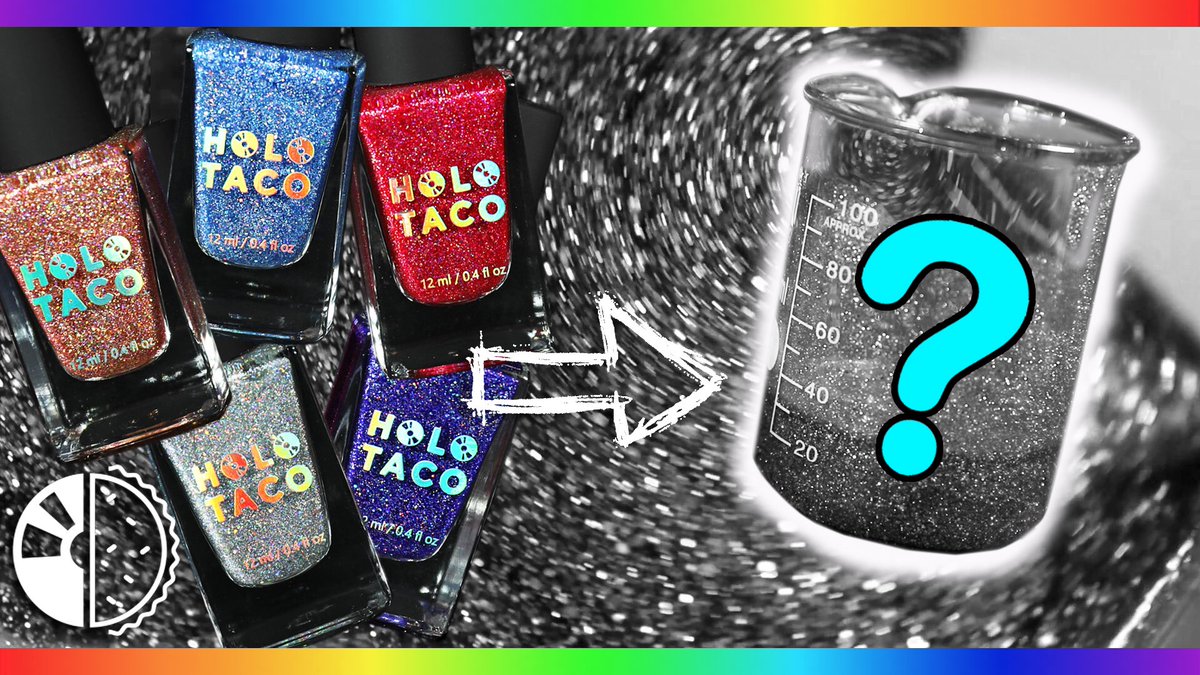nailogical's tweet image. What colour do you get when you mix all 5 @holotaco Holoday glitters? 🤔 

Watch to find out😱 youtu.be/bEICztmyZXc

I couldn’t help myself. 
- Cristine the science queen
