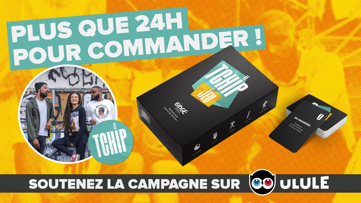 LeTchipPodcast's tweet image. Bon, 24h, c'est le temps qu'il reste pour précommander "Le Tchip, le jeu", et ses références introuvables ailleurs (Aïssa Maïga, Davido, Sister Sister…). On DOIT atteindre les 500 préventes pour qu'il existe, donc : achetez et faites tourner l'info !

✌️🏾ulule.com/le-tchip-jeu