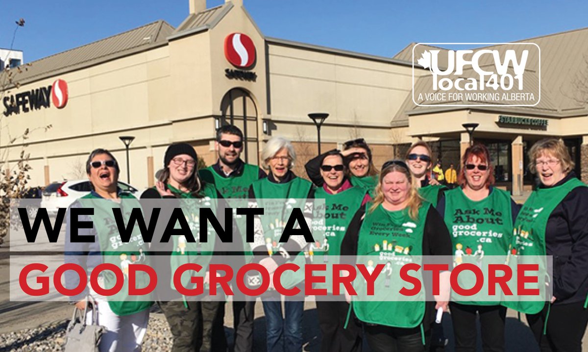 ufcw401's tweet photo. Sobeys is being unfair to its hardworking Safeway employees in Alberta, people who fought hard for decent working conditions over many years.

We’re taking a stand. Our #GoodGroceries action is live on Facebook right now! 

Check it out: https://t.co/X3qJFC9DUg

#401solidarity https://t.co/8WvfO6MqAG