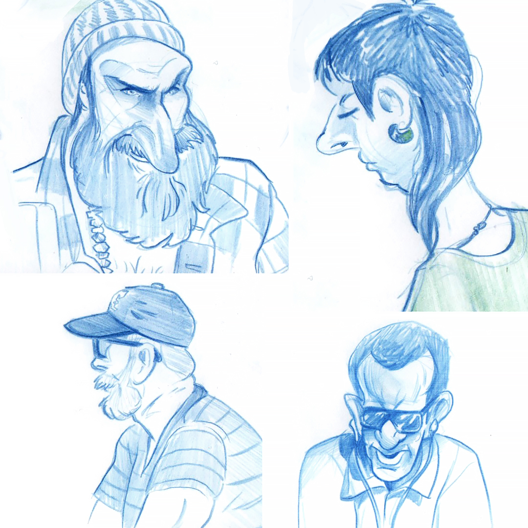 CollingeJake's tweet photo. Here's a batch of cafe drawing from scanning catchup.  Col-erase pencils on loose paper  #drawing #colerase #catricature #illustration #illustrator #freelanceartist #peopledrawing https://t.co/1IeaT4Tb7L