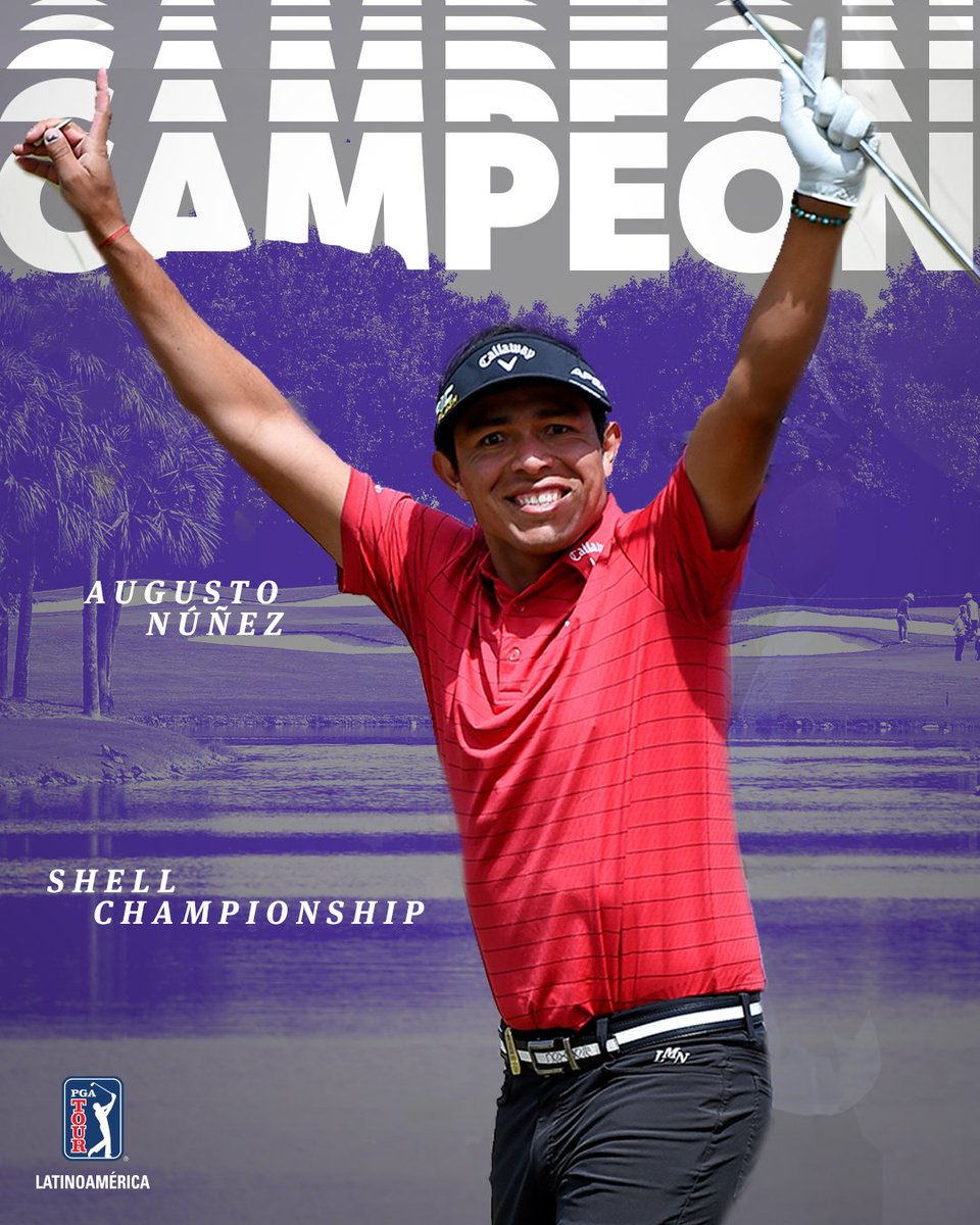 PGATAmericasESP's tweet photo. ¡Dos veces campeón esta temporada! 🏆🏆
Augusto Núñez @AugustoNGolf consigue la victoria en el #ShellChamp.
Two-time CHAMP this season. 🏆🏆
Augusto Núñez 🇦🇷 has won the Shell Championship.
#Volvo #Hilton #GoVacaciones https://t.co/Iqb2A3a4cq