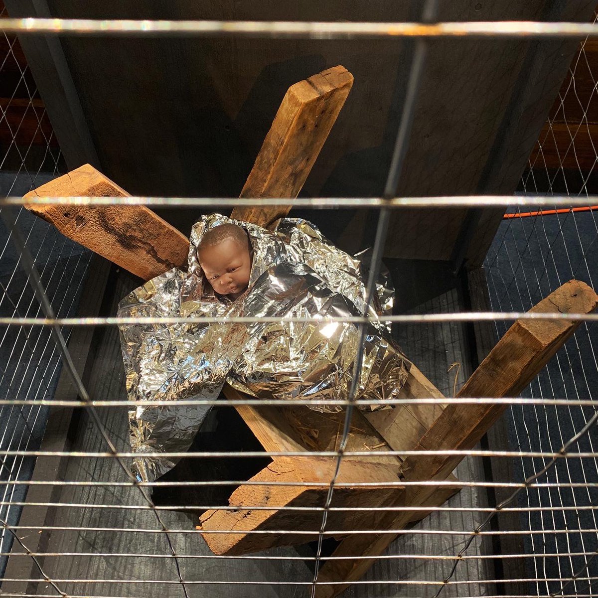 EEUChurch's tweet photo. ‘The Detained Christ’- our nativity this year which is a reminder that at the heart of this season, there is a story of a baby’s birth - a brown baby, whose family would be fleeing persecution in the coming years, a descendent of migrants and refugees. #migrantjustice https://t.co/ES6zHrxWDm