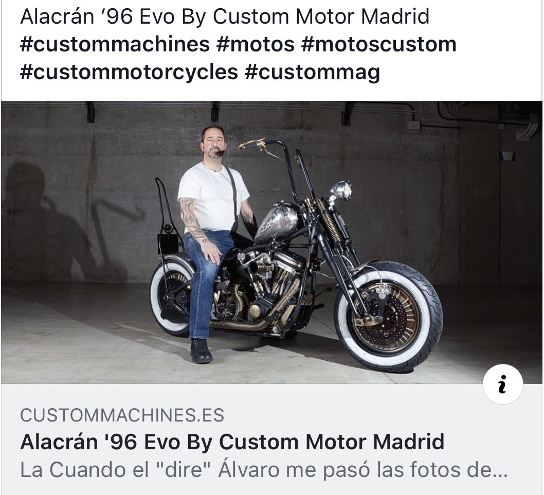 Nos ha encantado el artículo escrito por #AlvaroCabezas de #CustomMachines sobre un proyecto hecho con mucho cariño por el equipo de <a href="/CMMSpain/">Custom Motor Madrid</a> #CustomMotorcycles #CustomMotorMadrid #Alacran96EVO #Transformacion #Motos #Custom #Getafe #Madrid #España bit.ly/2P381Fl