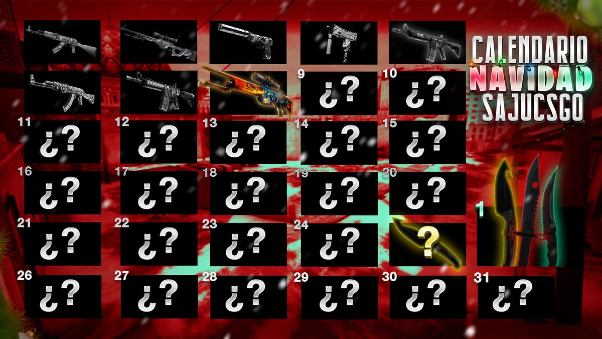 SajuCSGO's tweet photo. 🎄🎄CALENDARIO DE NAVIDAD🎄🎄

Día 8 : SSG 08 | Aliento de dragón

REQUISITOS:

- Seguirme
- Dar RT
- Estar suscritos a mi canal
- Aplicar DESCUENTO en SKINCLUB: https://t.co/NNgIHtpHT3 (10% EXTRA)

Mañana se publicará el ganador y el sorteo del día siguiente 🎅 https://t.co/uNQzTVWonY