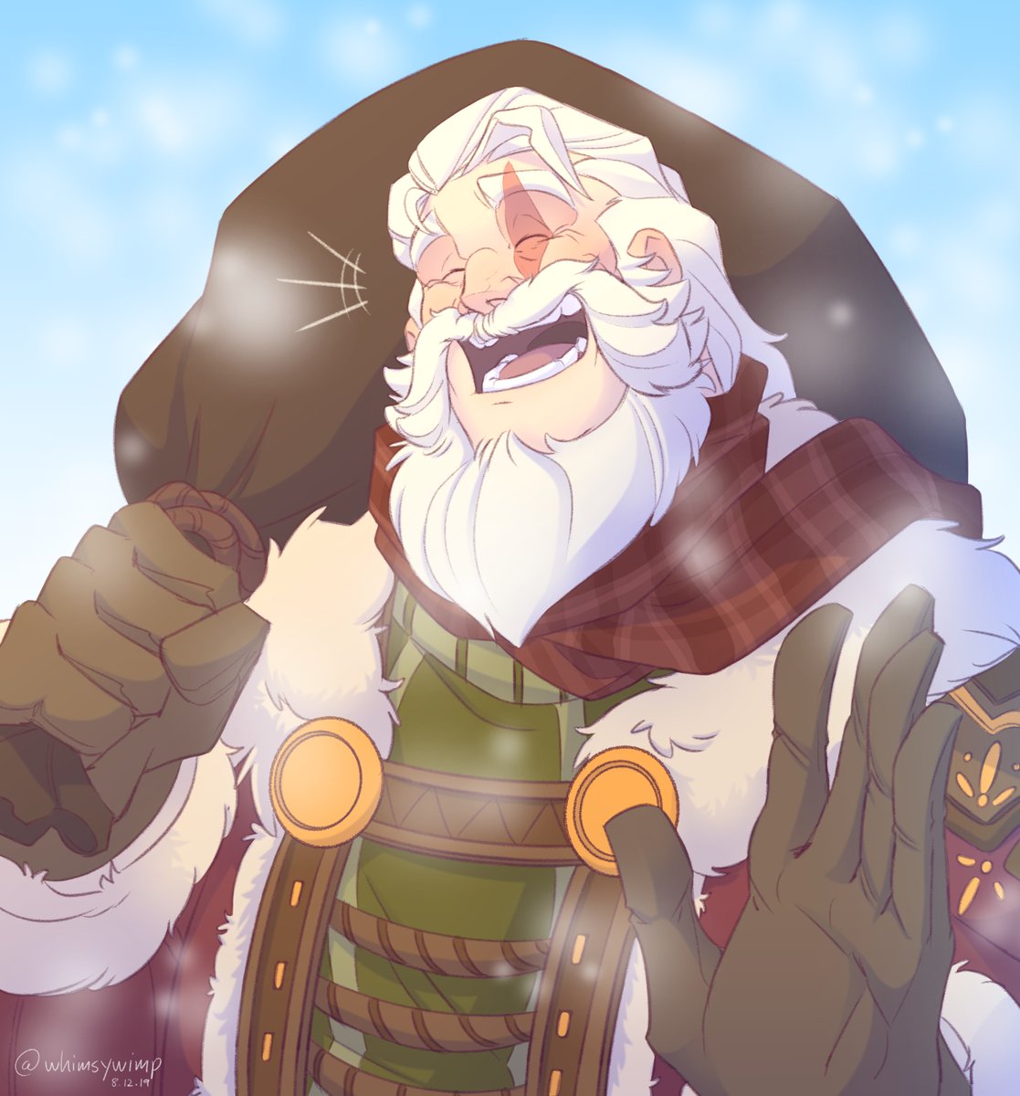 whimsywimp's tweet photo. Hello! Long time no see! I've been gone for a solid week due to sickness which ment no art done :V but now I'm back with a santa Rein! (fingers crossed for a santa skin this year! I mean come on, he has the beard now <-< ) #overwatch #overwatchFanart #Reinhardt https://t.co/ilKaAa6uCv