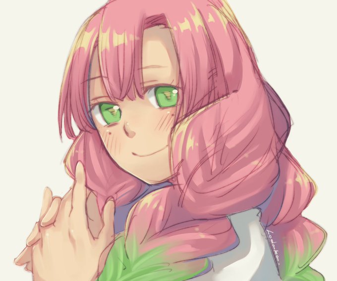 歩高🍤さんがTwitterに投稿した甘露寺蜜璃(鬼滅の刃)のイラスト。