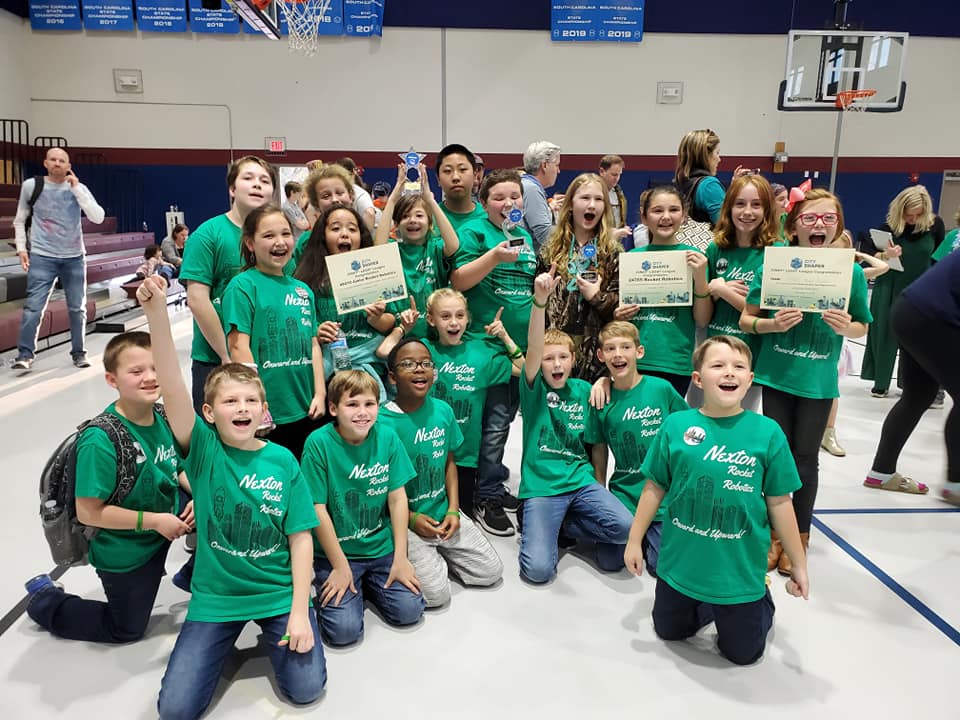 The Nexton Rocket Robotics Team had a great day at the FIRST LEGO League City Shaper Lowcountry Qualifier. They have qualified for regionals next week at Cane Bay High School. Congratulations Team and Thank you Coaches Osborne and Drummond!