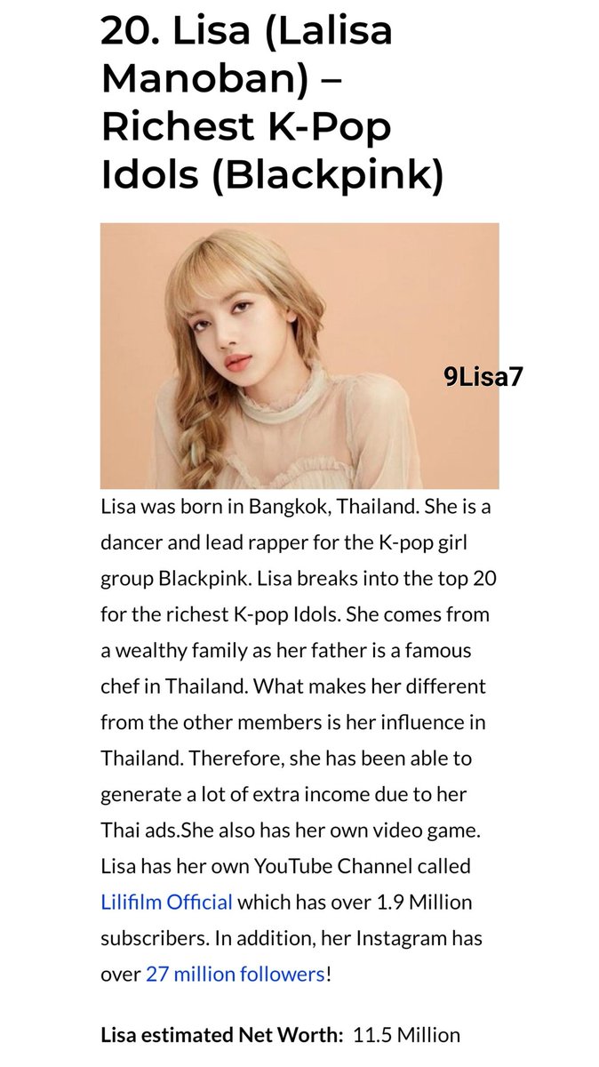 9lisa7 On Twitter Top 30 Richest K Pop Idols With The Highest Net Worth Best Of 2019 1 Jaejoong 80m 2 Psy 65m 3 Gdragon 45m 4 Rain 40m 5 Leehyori