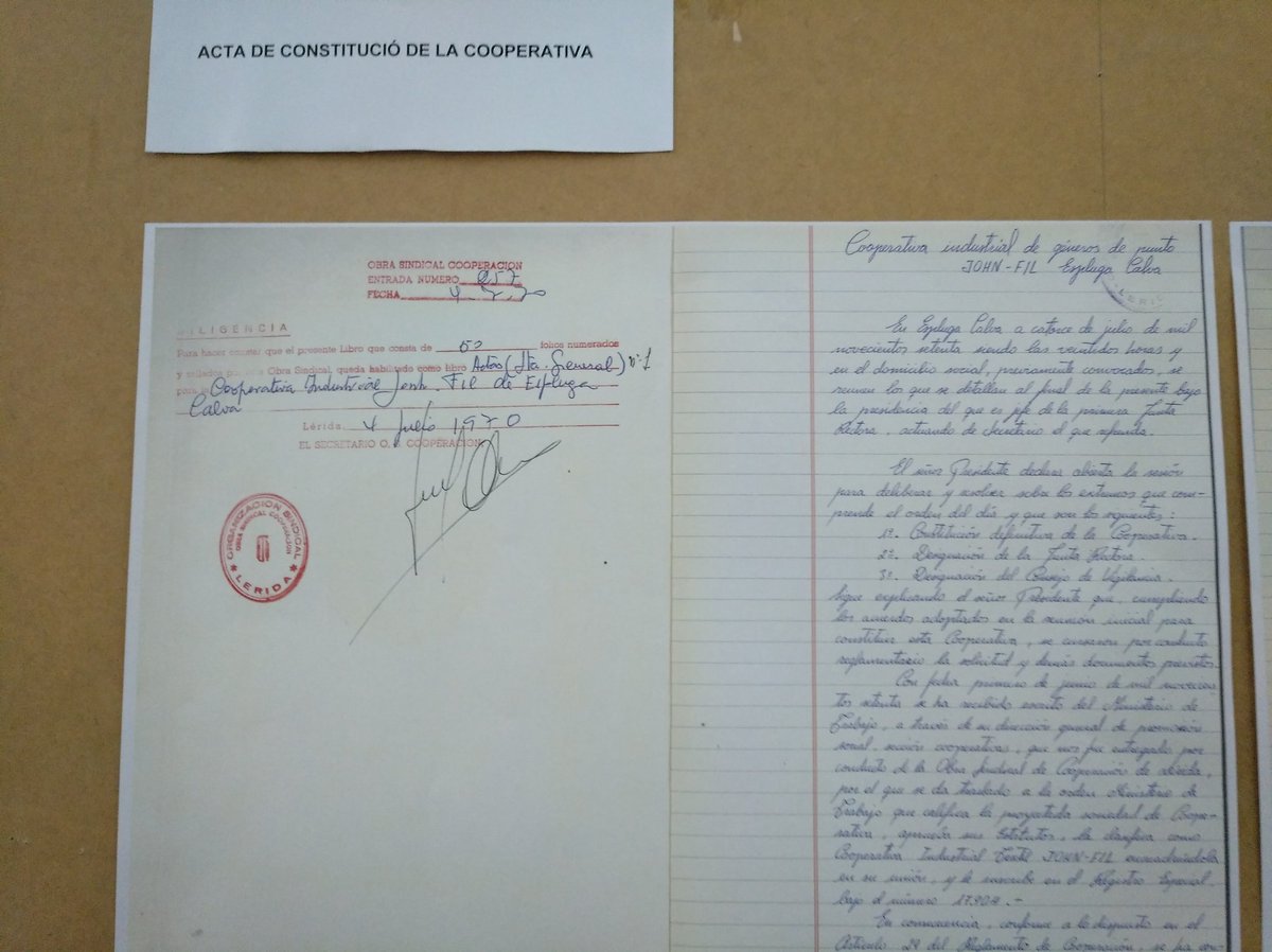 ferestega's tweet photo. Avui hem anat a la John Fil, la cooperativa industrial de gènere de punt de l'Espluga Calba que aquest any compleix el 50è aniversari!! Molt de mèrit seguir funcionant en el sector tèxtil i mantenint llocs de treball, aui son 40 sòcies. Felicitats!! #johnfil #stjor #lesplugacalba https://t.co/2UhO6EFUIc