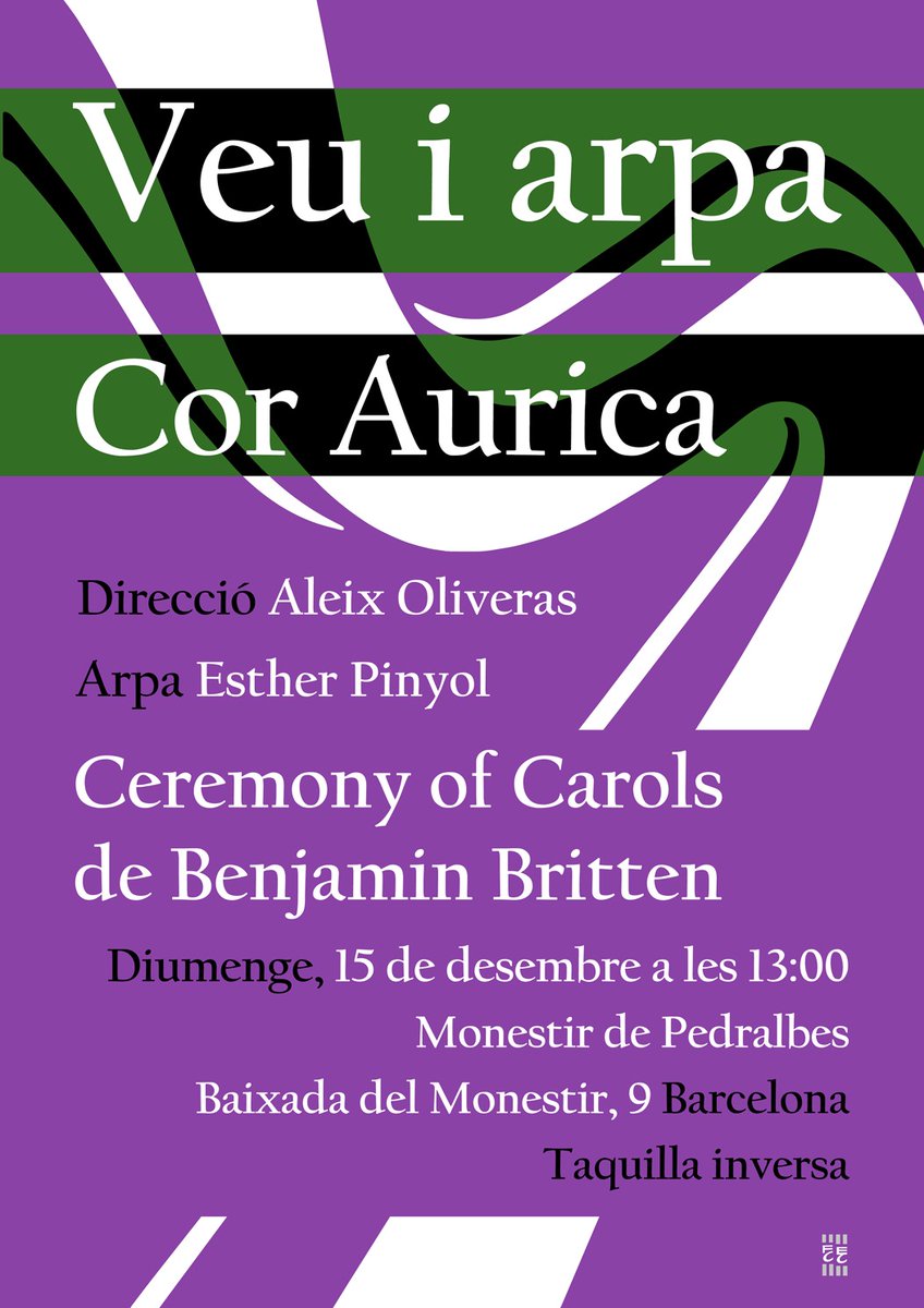 coraurica's tweet photo. Et vas perdre l'últim? No et perdis el proper!! 15/12 Monestir de Pedralbes 13h #concert #cocertcoral #arpaicor #arpa #esterpinyol #coraurica #barcelona #choir #ceremonyofcarols #britten #MonestirDePedralbes https://t.co/3lV1IsdlSi